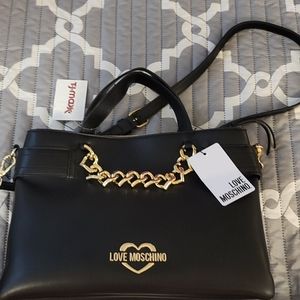 Love moschino heart chain top handle bag